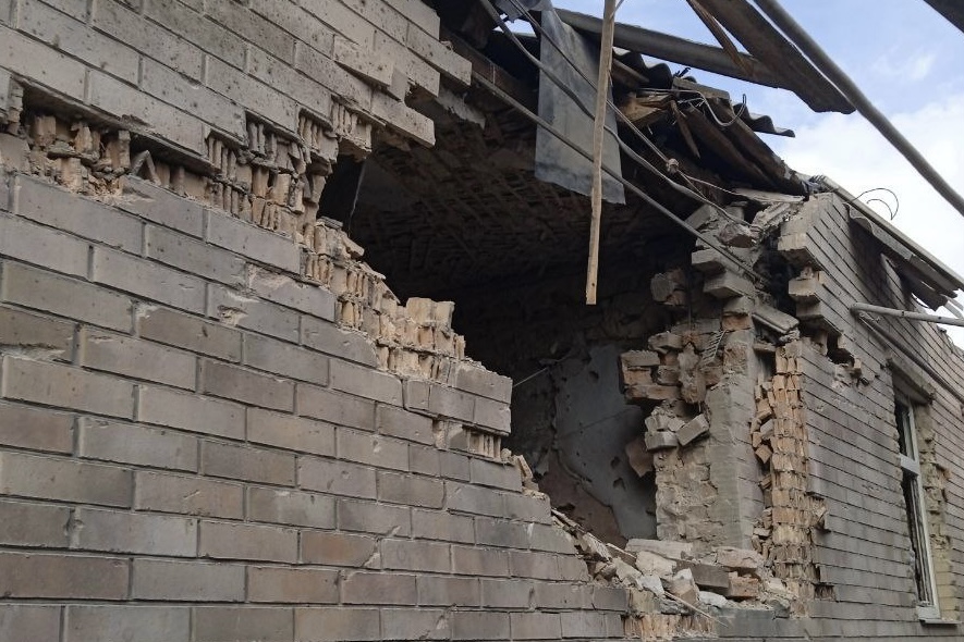 The remains of Davydenko's family house that destroyed by a russain shelling. © Kseniia Tomchyk